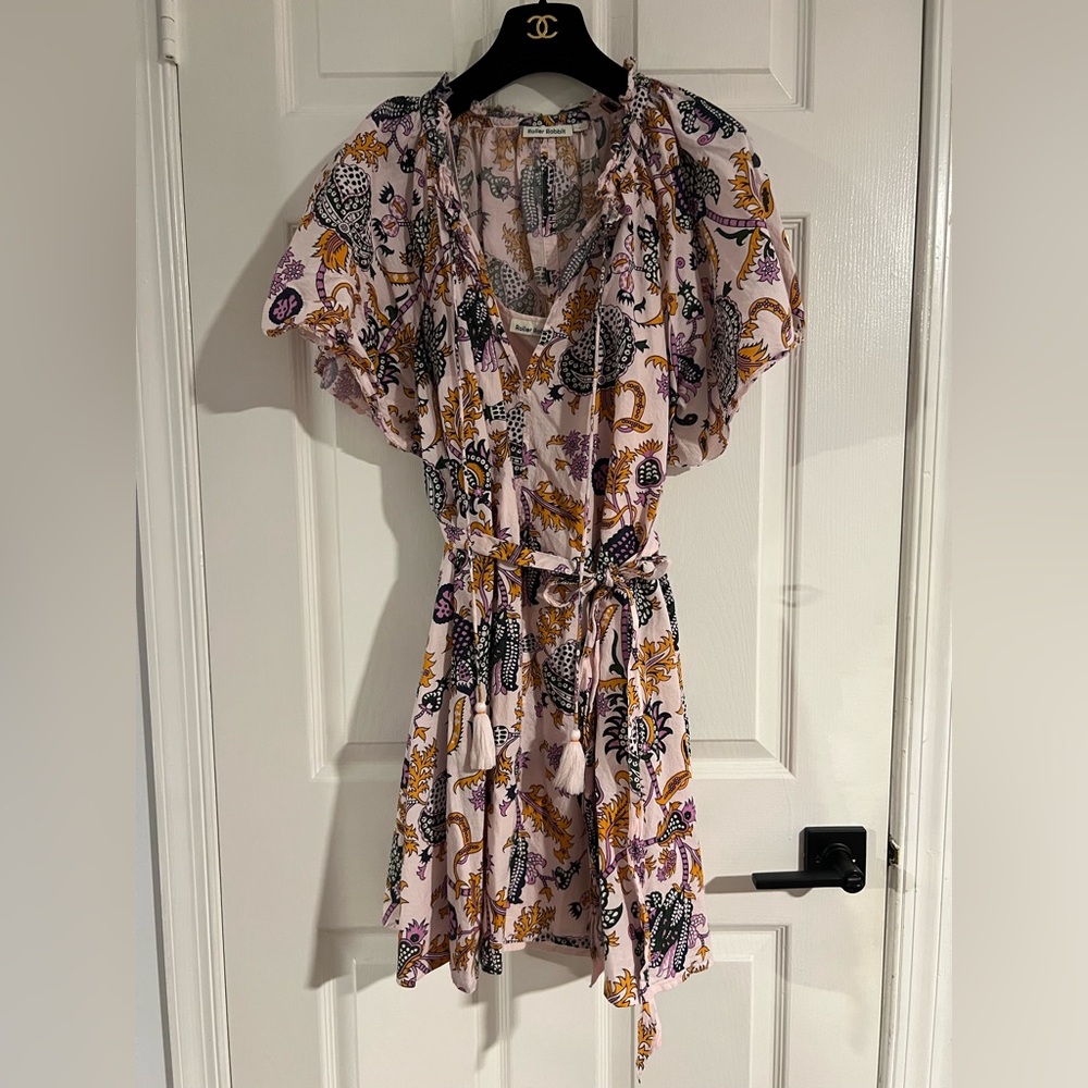 Roberta Roller Rabbit Short Sleeve Cotton Dress w/ slip size L Anthropologie